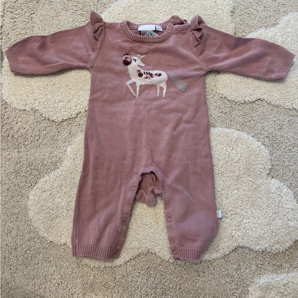 Elegant Baby Knit Romper - Size 6M